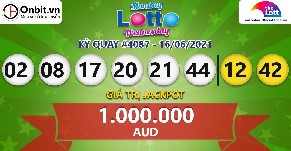 Cập nhật kết quả xổ số Úc Mon & Wed Lotto hôm nay ngày 16/06/2021
