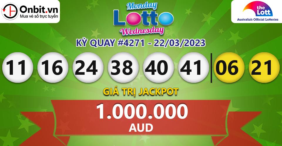 Cập nhật kết quả xổ số Úc Mon & Wed Lotto hôm nay ngày 22/03/2023