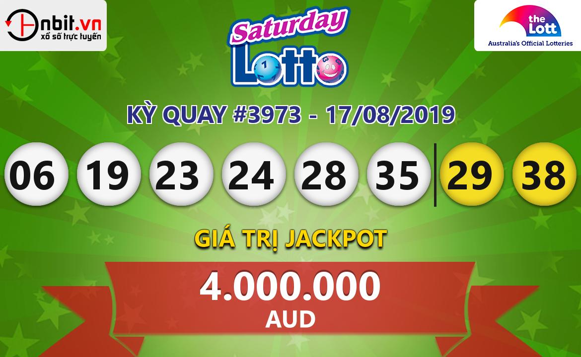 Cập nhật kết quả xổ số Saturday Lotto ngày 17/08/2019