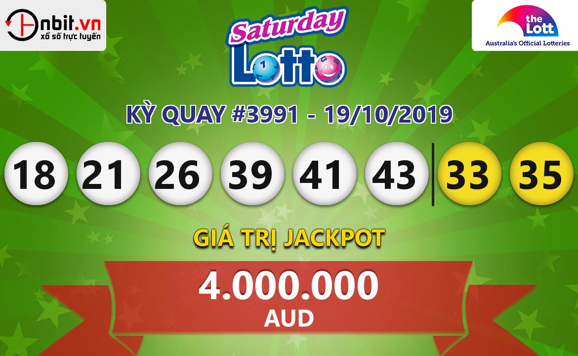 Cập nhật kết quả xổ số Saturday Lotto ngày 19/10/2019