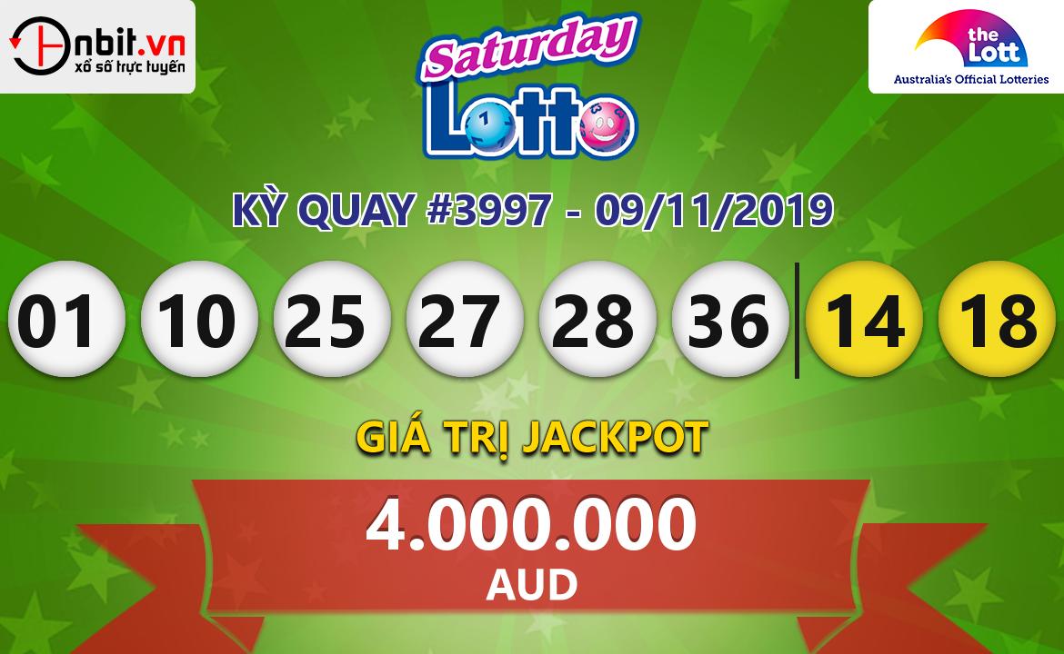 Cập nhật kết quả xổ số Saturday Lotto ngày 09/11/2019