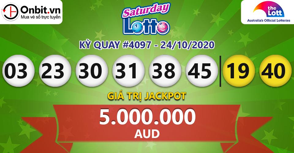 Cập nhật kết quả xổ số Úc Saturday Lotto hôm nay ngày 24/10/2020