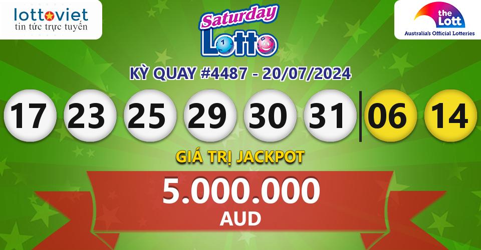 Cập nhật kết quả xổ số Úc Saturday Lotto hôm nay ngày 20/07/2024