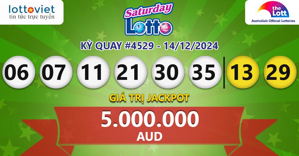 Cập nhật kết quả xổ số Úc Saturday Lotto hôm nay ngày 14/12/2024