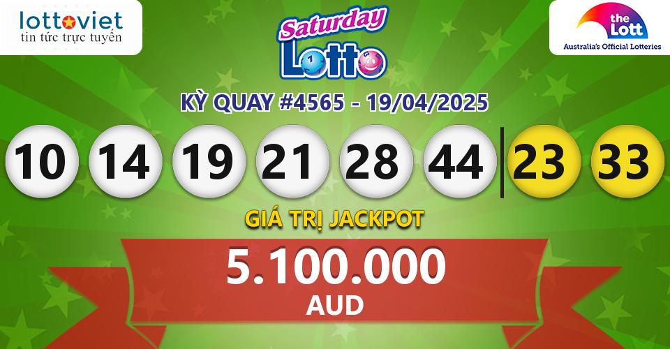 Cập nhật kết quả xổ số Úc Saturday Lotto hôm nay ngày 19/04/2025