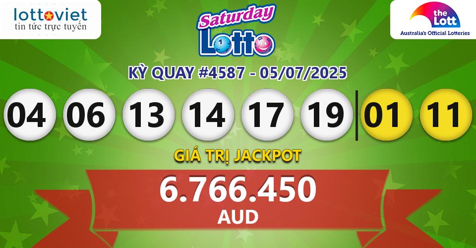 Cập nhật kết quả xổ số Úc Saturday Lotto hôm nay ngày 05/07/2025