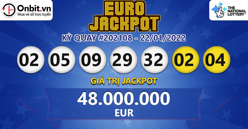Cập nhật kết quả xổ số châu Âu EuroJackpot hôm nay ngày 22/01/2022