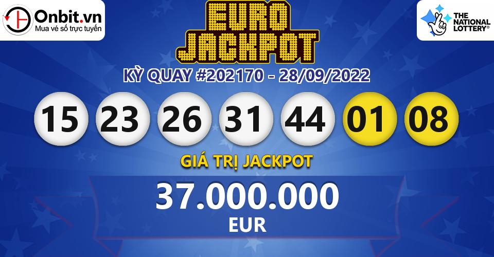 Cập nhật kết quả xổ số châu Âu EuroJackpot hôm nay ngày 28/09/2022
