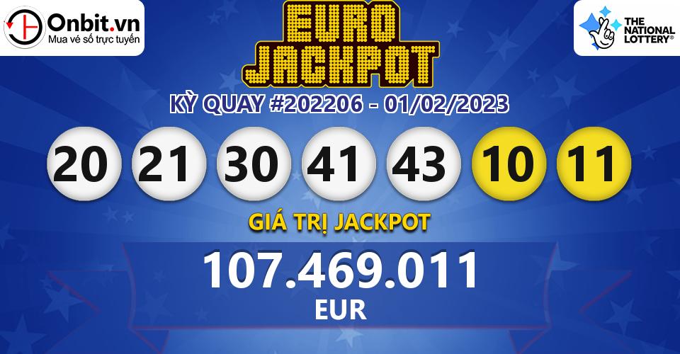 Cập nhật kết quả xổ số châu Âu EuroJackpot hôm nay ngày 01/02/2023