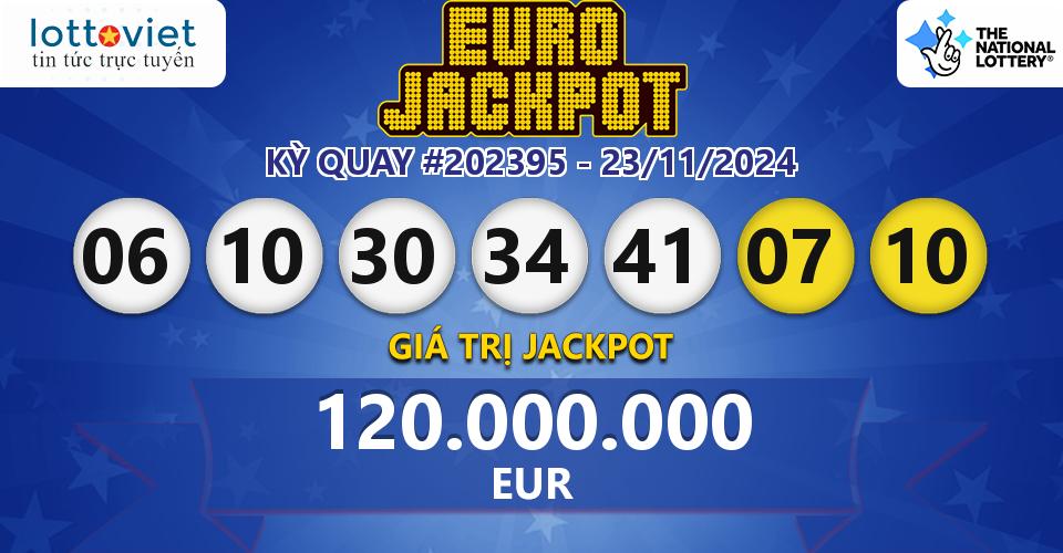 Cập nhật kết quả xổ số châu Âu EuroJackpot hôm nay ngày 23/11/2024