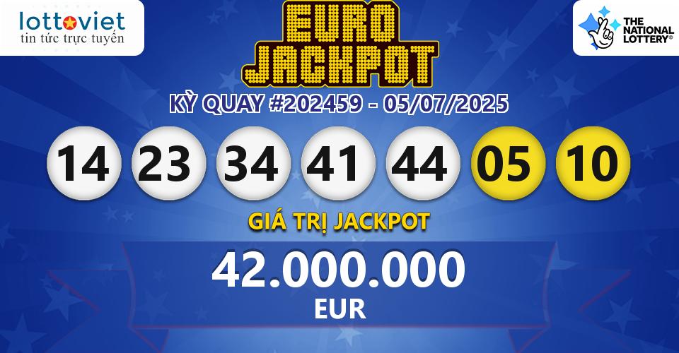 Cập nhật kết quả xổ số châu Âu EuroJackpot hôm nay ngày 05/07/2025