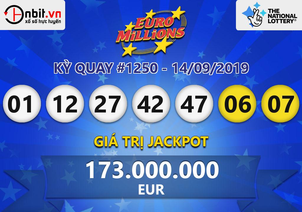 Cập nhật kết quả xổ số EuroMillions ngày 14/09/2019