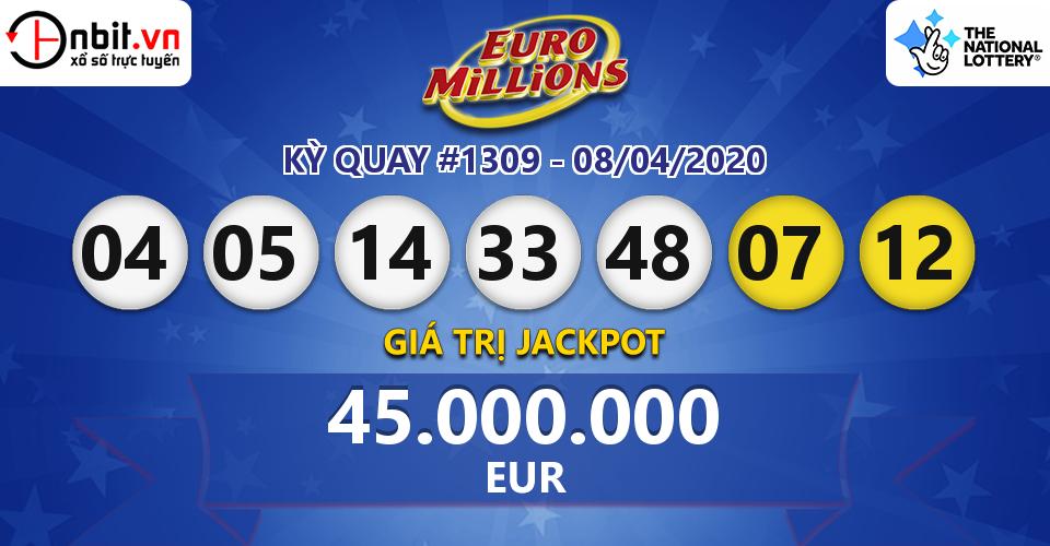 Cập nhật kết quả xổ số Euro Millions hôm nay ngày 08/04/2020