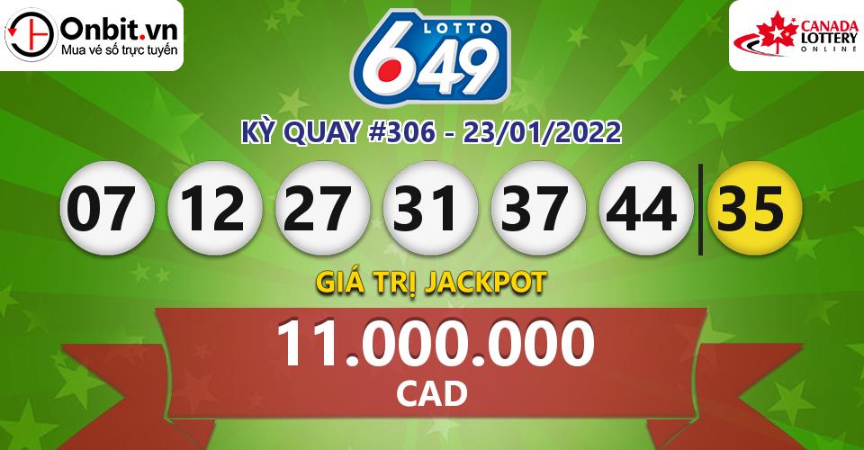 Cập nhật kết quả xổ số Canada Lotto 6/49 hôm nay ngày 23/01/2022