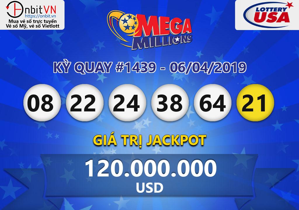 Cập nhật kết quả xổ số Mỹ MegaMillions ngày 06/04/2019