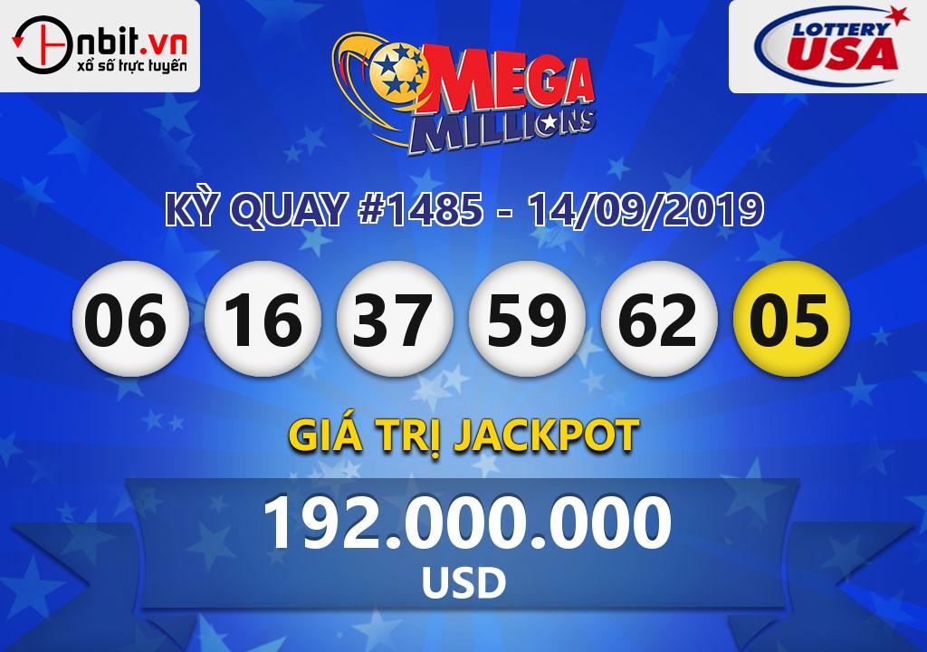 Cập nhật kết quả xổ số U.S MegaMillions ngày 14/09/2019