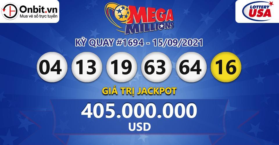 Cập nhật kết quả xổ số Mỹ U.S MegaMillions hôm nay ngày 15/09/2021