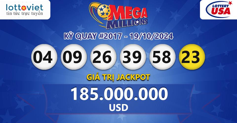 Cập nhật kết quả xổ số Mỹ U.S MegaMillions hôm nay ngày 19/10/2024