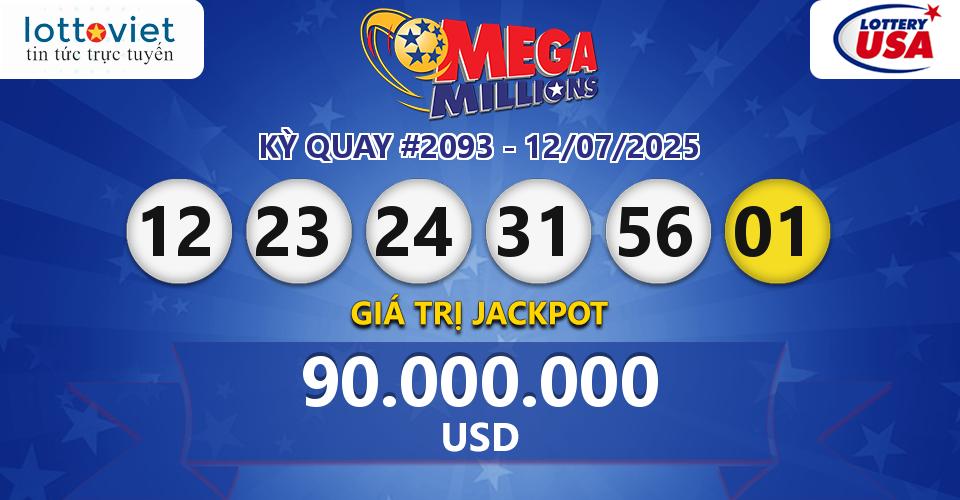 Cập nhật kết quả xổ số Mỹ U.S MegaMillions hôm nay ngày 12/07/2025