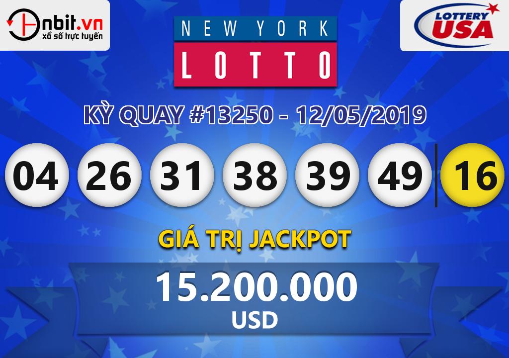 Cập nhật kết quả xổ số New York Lotto ngày 12/05/2019