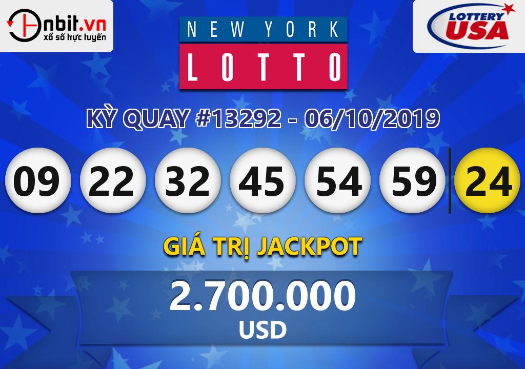 Cập nhật kết quả xổ số New York Lotto ngày 06/10/2019