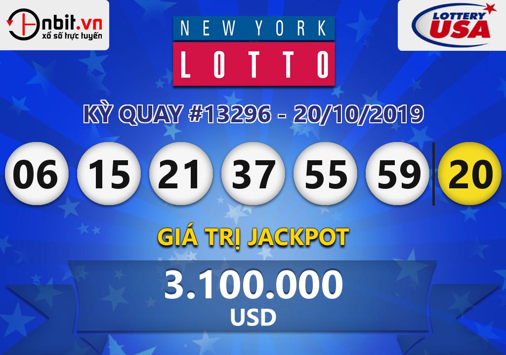 Cập nhật kết quả xổ số New York Lotto ngày 20/10/2019