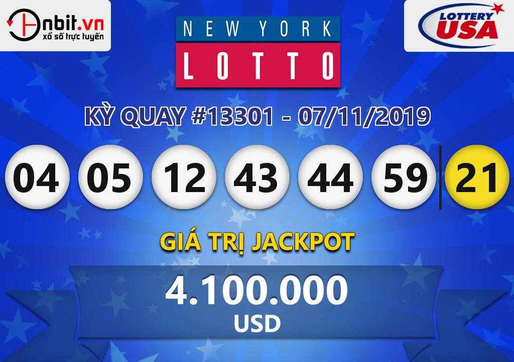Cập nhật kết quả xổ số New York Lotto ngày 07/11/2019