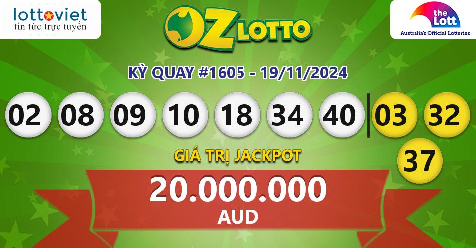 Cập nhật kết quả xổ số Úc Oz Lotto hôm nay ngày 19/11/2024