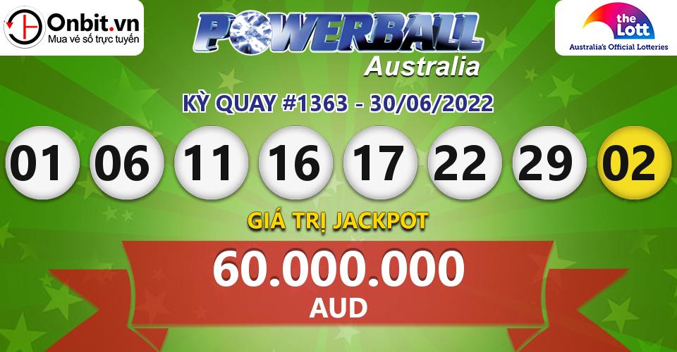 Cập nhật kết quả xổ số Úc Australia PowerBall hôm nay ngày 30/06/2022