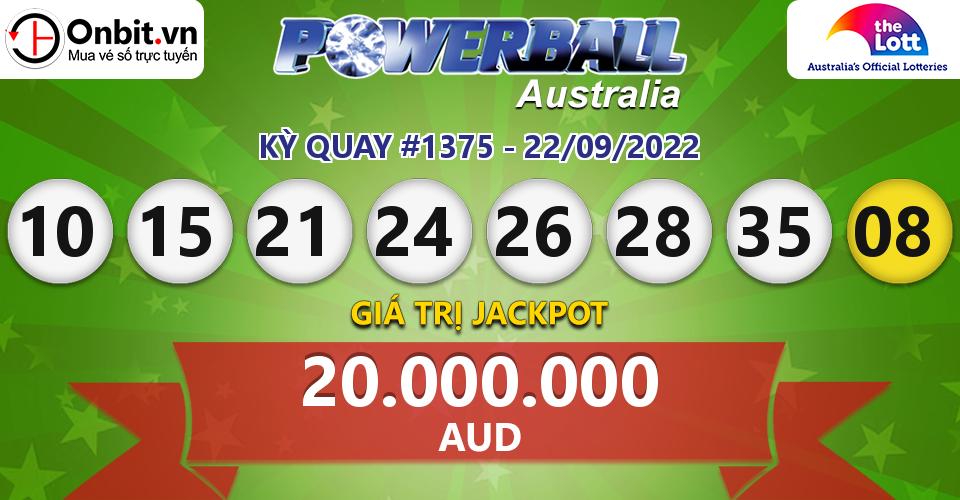 Cập nhật kết quả xổ số Úc Australia PowerBall hôm nay ngày 22/09/2022