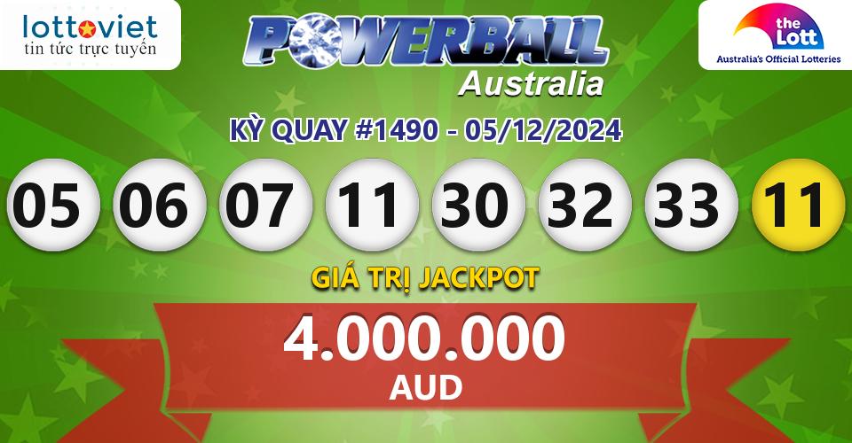 Cập nhật kết quả xổ số Úc Australia PowerBall hôm nay ngày 05/12/2024