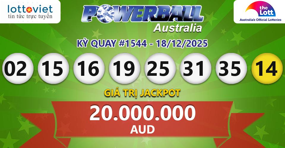 Cập nhật kết quả xổ số Úc Australia PowerBall hôm nay ngày 18/12/2025