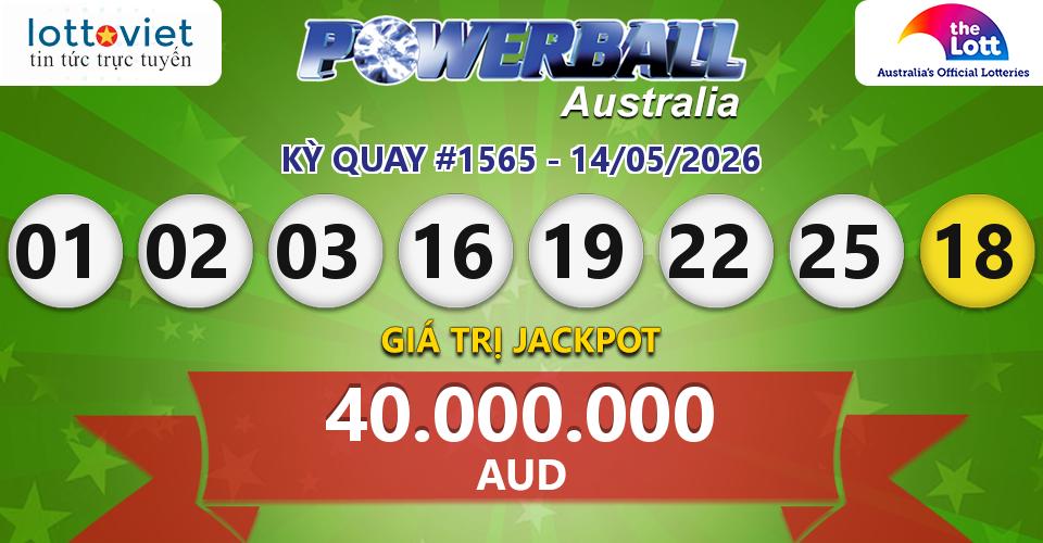 Cập nhật kết quả xổ số Úc Australia PowerBall hôm nay ngày 14/05/2026