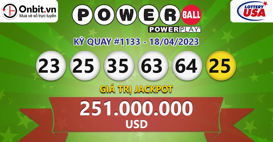 Cập nhật kết quả xổ số Mỹ U.S PowerBall hôm nay ngày 18/04/2023