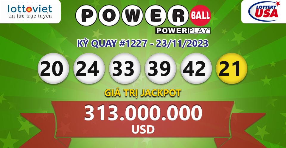 Cập nhật kết quả xổ số Mỹ U.S PowerBall hôm nay ngày 23/11/2023