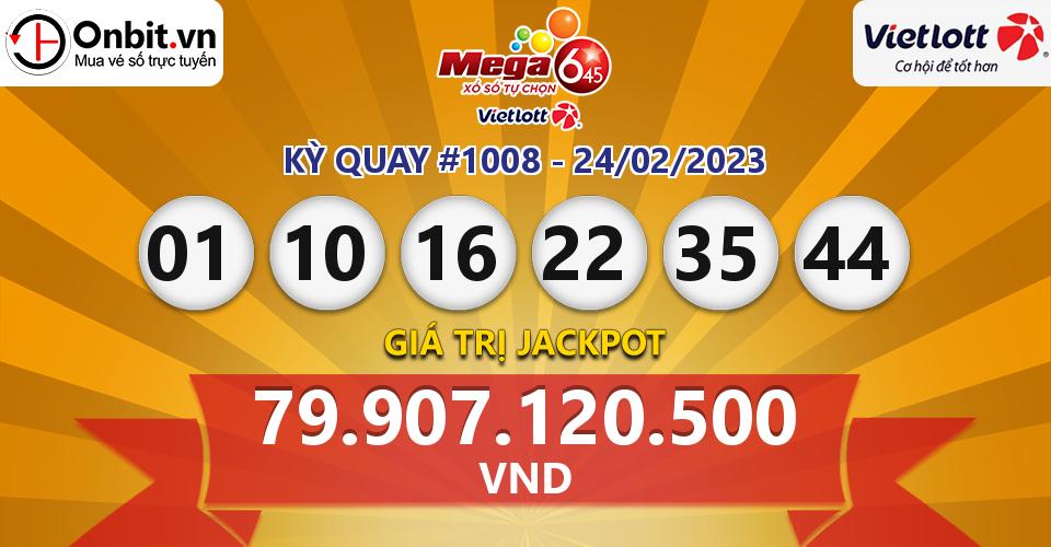 Cập nhật kết quả xổ số Vietlott Mega 6/45 hôm nay ngày 24/02/2023