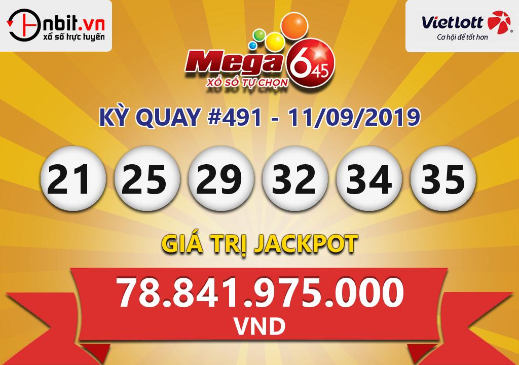 Cập nhật kết quả xổ số Vietlott Mega 6/45 ngày 11/09/2019