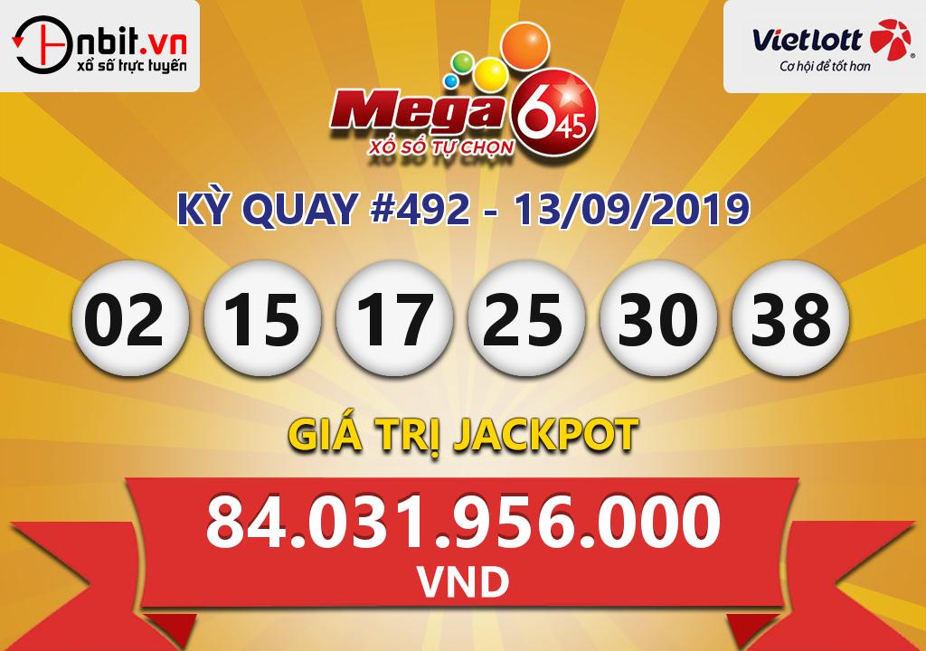 Cập nhật kết quả xổ số Vietlott Mega 6/45 ngày 13/09/2019