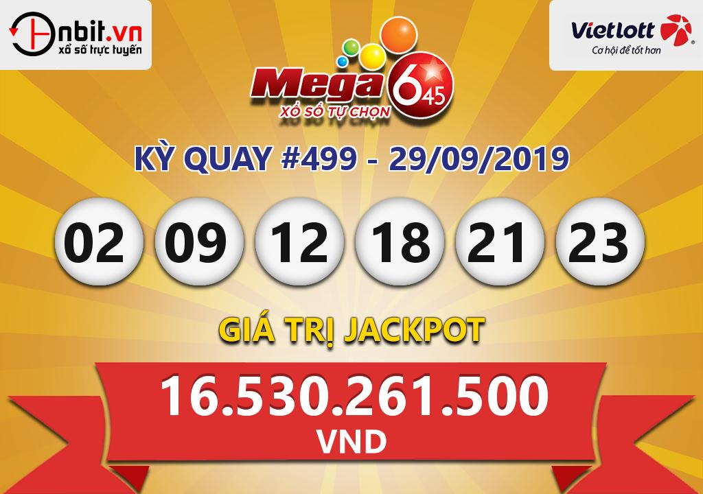 Cập nhật kết quả xổ số Vietlott Mega 6/45 ngày 29/09/2019