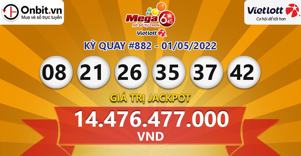 Cập nhật kết quả xổ số Vietlott Mega 6/45 hôm nay ngày 01/05/2022