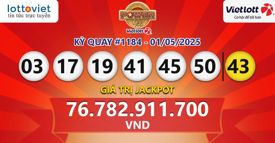 Cập nhật kết quả xổ số Vietlott Power 6/55 hôm nay ngày 01/05/2025