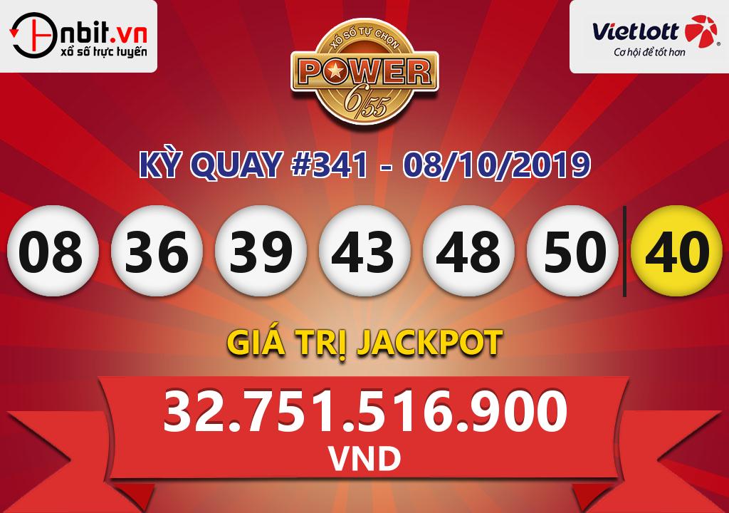 Cập nhật kết quả xổ số Vietlott Power 6/55 ngày 08/10/2019
