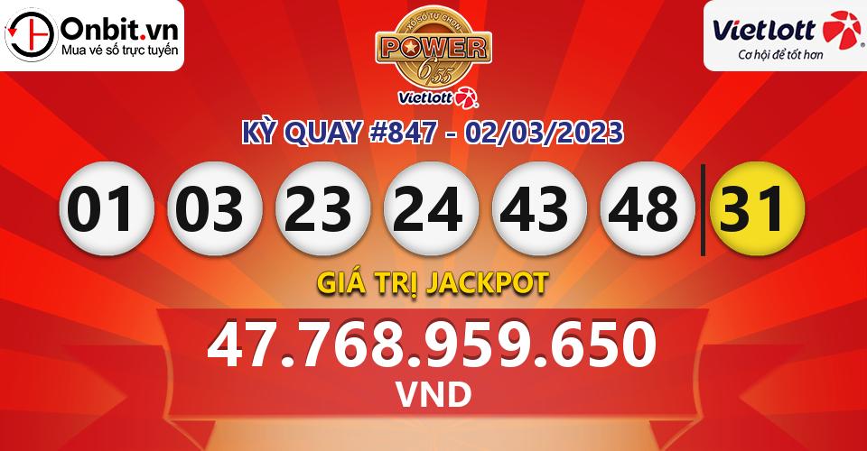 Cập nhật kết quả xổ số Vietlott Power 6/55 hôm nay ngày 02/03/2023